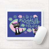 Cartoon Beatnik Character Fifties Cat Slogan Mousepad (Mit Mouse)