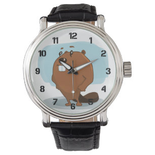 Cartoon Beaver Armbanduhr