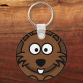 Cartoon Beaver Face Schlüsselanhänger (Vorderseite)