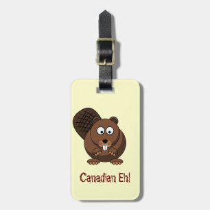 Cartoon Beaver Gepäckmarke Gepäckanhänger