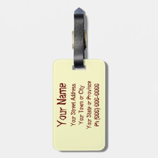 Cartoon Beaver Gepäckmarke Gepäckanhänger (Rückseite vertikal)