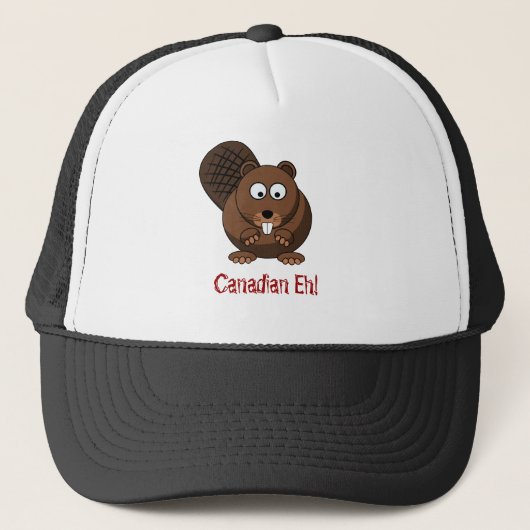 Cartoon Beaver Hat Truckerkappe (Vorderseite)