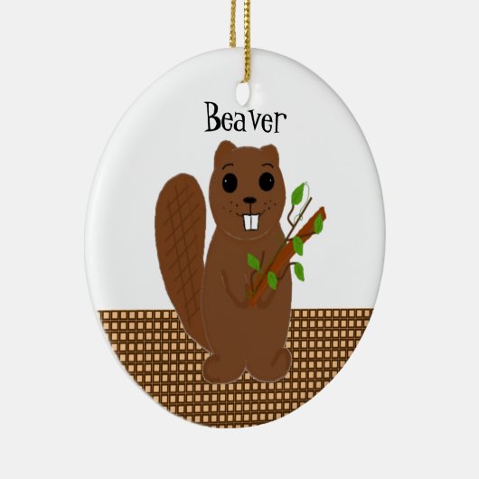 Cartoon Beaver Keramik Ornament (Rechts)