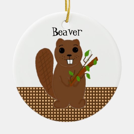 Cartoon Beaver Keramik Ornament (Vorne)