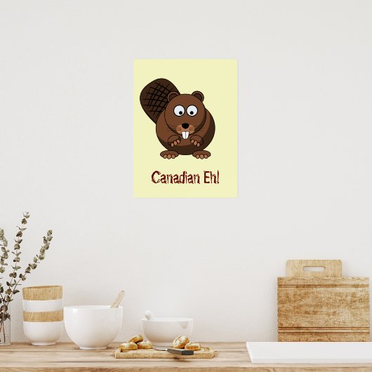 Cartoon Beaver Poster (Küche)