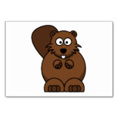 Cartoon Beaver Tischnummer (Vorderseite)