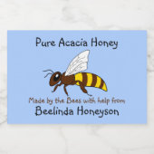 Cartoon Bee Acacia Honey Jar Labels Lebensmitteletikett (Einzelnes Label)