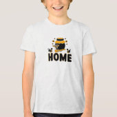 Cartoon Bee and Honey Jar "ZUHAUSE" T - Shirt (Vorderseite)