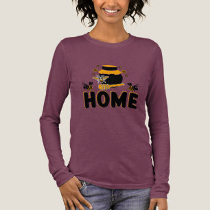 Cartoon Bee and Honey Jar "ZUHAUSE" T - Shirt