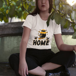 Cartoon Bee and Honey Jar "ZUHAUSE" T - Shirt