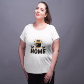Cartoon Bee and Honey Jar "ZUHAUSE" T - Shirt