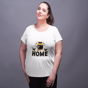 Cartoon Bee and Honey Jar "ZUHAUSE" T - Shirt