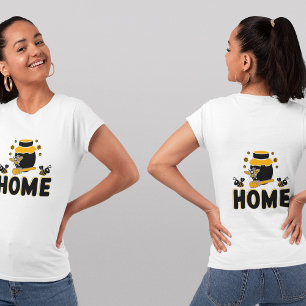 Cartoon Bee and Honey Jar "ZUHAUSE" T - Shirt