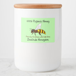 Cartoon Bee Bio Honey Jar Labels Lebensmitteletikett