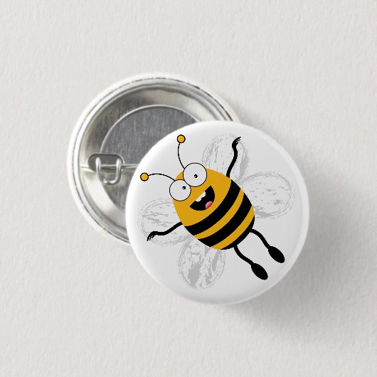 Cartoon Bee Button (Vorne & Hinten)