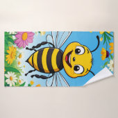 Cartoon Bee Farbige Blume Badehandtuch (Badehandtuch)