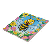 Cartoon Bee Farbige Blume Fliese (Seite)