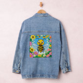 Cartoon Bee Farbige Blume Jeansjacke (Hangar)