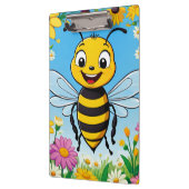 Cartoon Bee Farbige Blume Klemmbrett (Links)