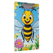 Cartoon Bee Farbige Blume Klemmbrett (Rechts)