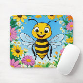Cartoon Bee Farbige Blume Mousepad (Mit Mouse)