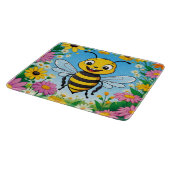 Cartoon Bee Farbige Blume Schneidebrett (Ecke)