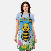 Cartoon Bee Farbige Blume Schürze (Getragen)