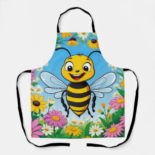 Cartoon Bee Farbige Blume Schürze