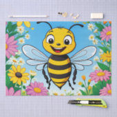 Cartoon Bee Farbige Blume Seidenpapier (Handwerk)