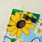 Cartoon Bee Farbige Blume Strandtuch (Beispiel)