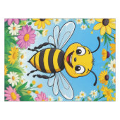 Cartoon Bee Farbige Blume Tischdecke (Vorderseite (Horizontal))