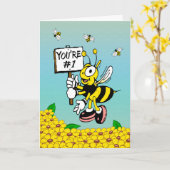 Cartoon Bee for Vatertag Karte (Gelbe Blume)
