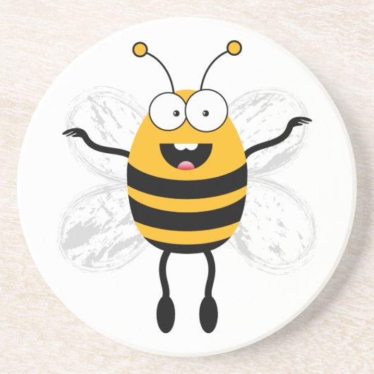 Cartoon Bee Getränkeuntersetzer (Vorne)