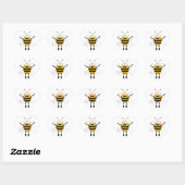 Cartoon Bee Herz-Aufkleber (Blatt)