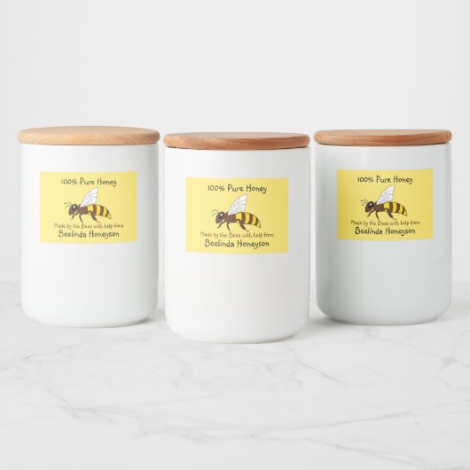 Cartoon Bee Honey Jar Labels Lebensmitteletikett (Flaschen)