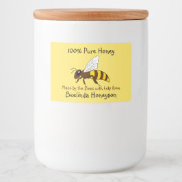 Cartoon Bee Honey Jar Labels Lebensmitteletikett