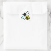 Cartoon Bee/Honeybee Runder Aufkleber (Tasche)