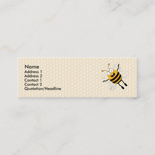 Cartoon Bee Mini Visitenkarte (Vorderseite)