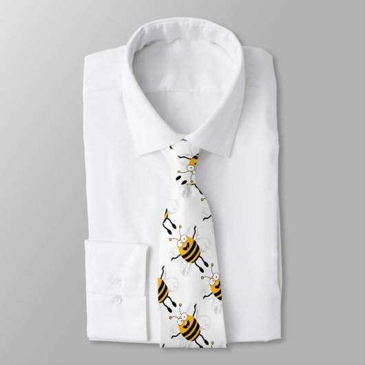 Cartoon Bee Pattern Krawatte (Gebunden)
