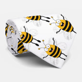 Cartoon Bee Pattern Krawatte (Gerollt)