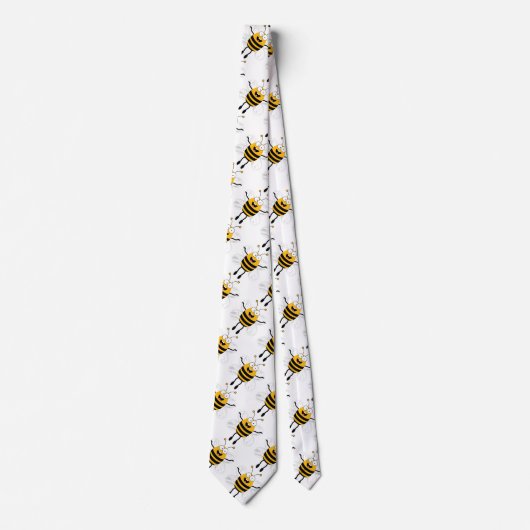 Cartoon Bee Pattern Krawatte (Vorderseite)