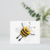 Cartoon Bee Postkarte (Stehend Vorderseite)