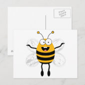 Cartoon Bee Postkarte (Vorne/Hinten)