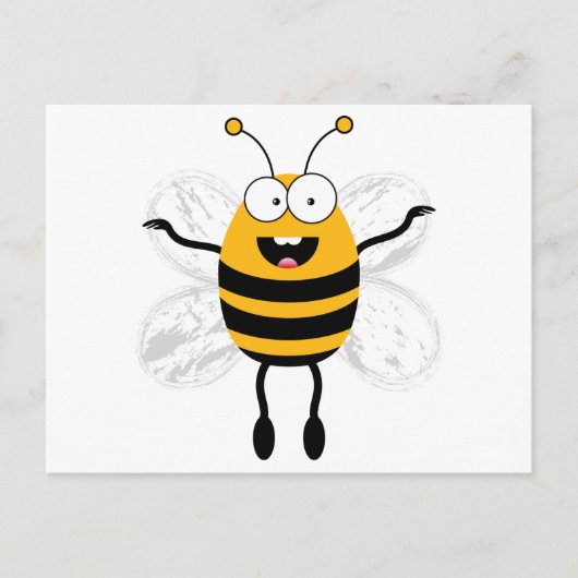 Cartoon Bee Postkarte (Vorderseite)