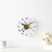 Cartoon Bee Runde Wanduhr (Zuhause)