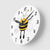 Cartoon Bee Runde Wanduhr (Winkel)