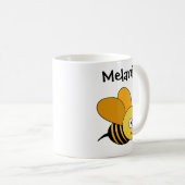 Cartoon Bee Sprichwort Buzz Buzz & Child Name Tass Kaffeetasse (VorderseiteRechts)