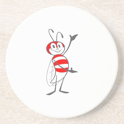 Cartoon Bee Vector Untersetzer (Vorne)