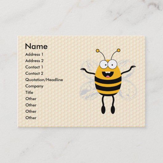 Cartoon Bee Visitenkarte (Vorderseite)