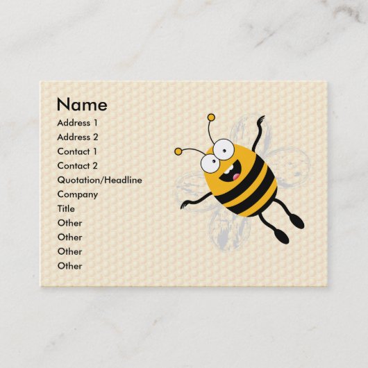 Cartoon Bee Visitenkarte (Vorderseite)